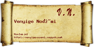 Venyige Noémi névjegykártya